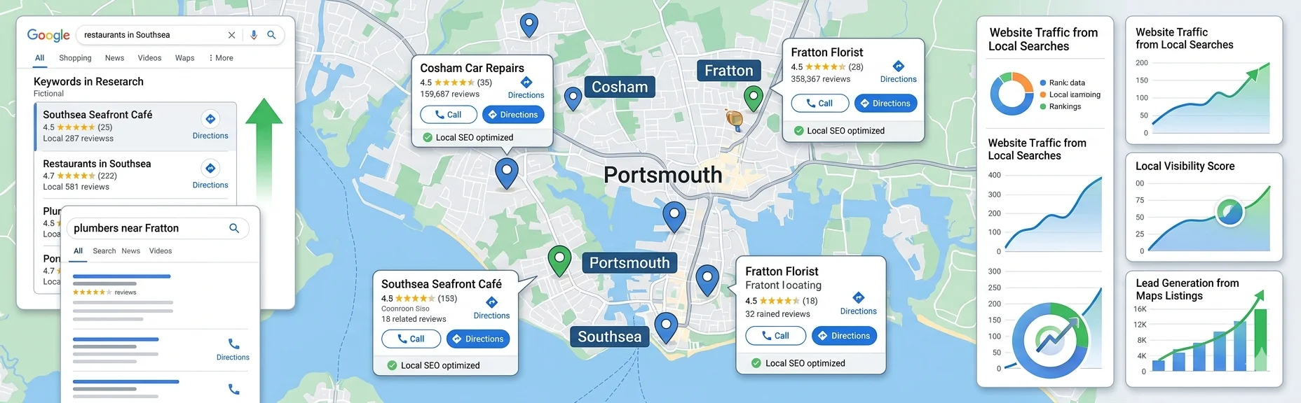Local SEO strategy improving Google Maps visibility for Portsmouth businesses