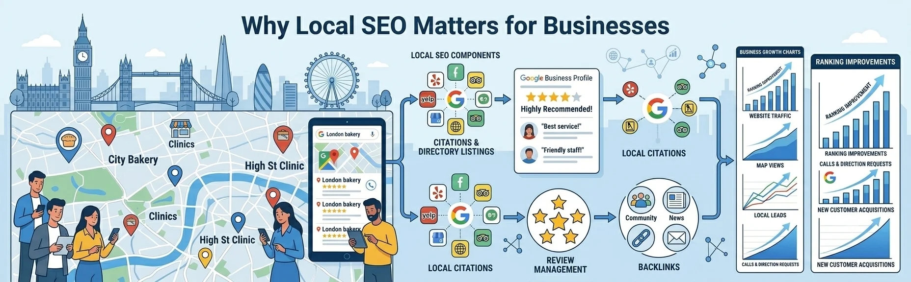 Why Local SEO Matters for London Businesses improving visibility in Google Maps and local search results.